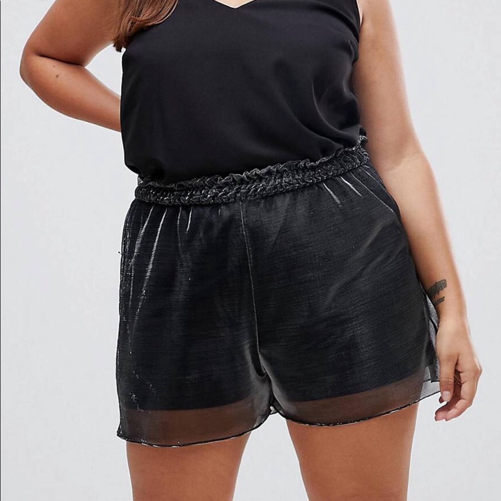 Black metallic shorts